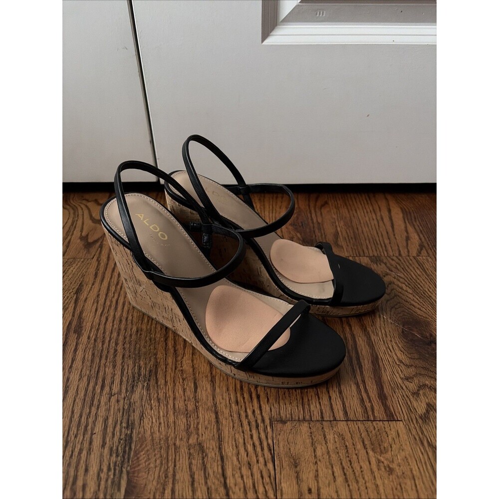 Aldo Mirabella Beige Wedge Sandal Size 8.5
